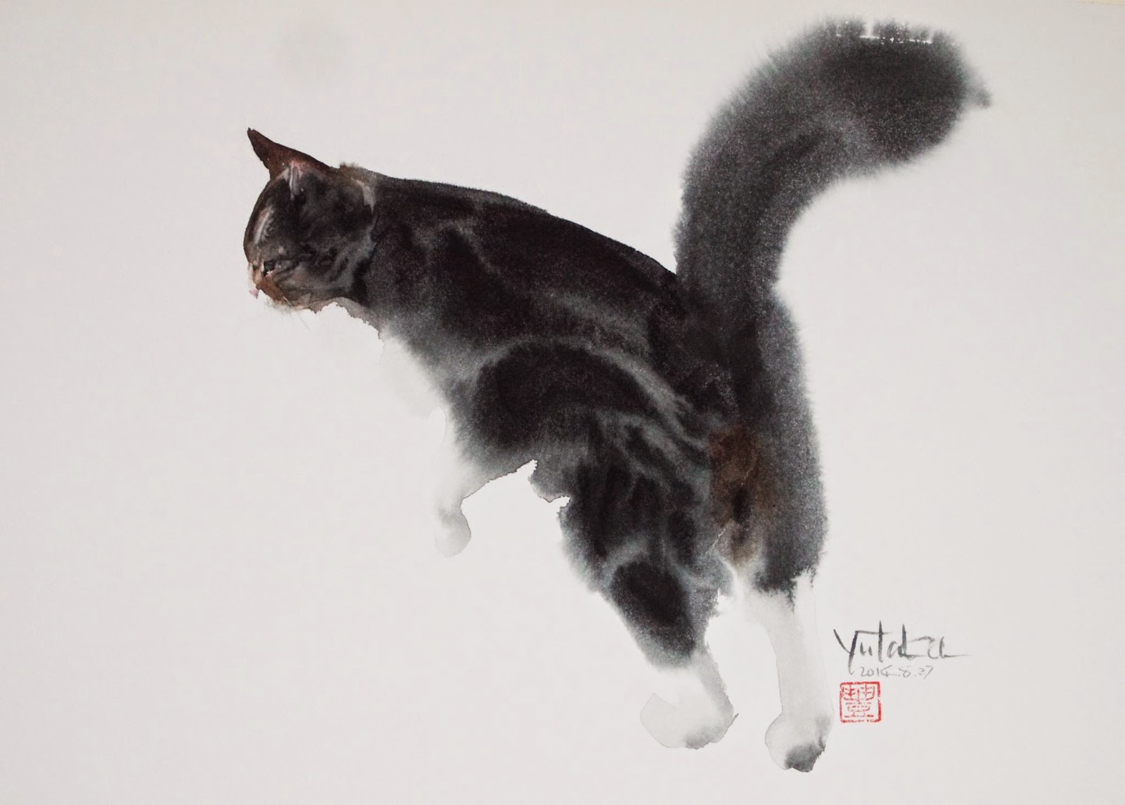 Art Of Watercolor Cats by Japanese Master