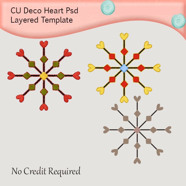 Deco heart Star PSD Layer Template Deco+heart+star