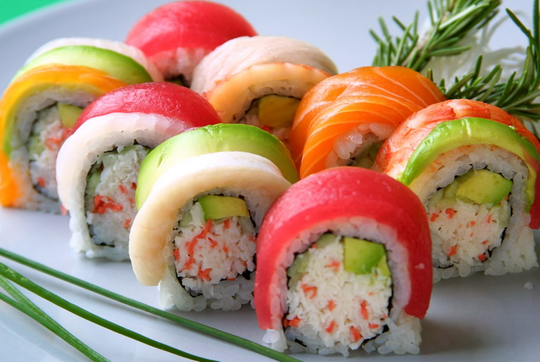 Japanese Food Recipes Rainbow Roll Recipe