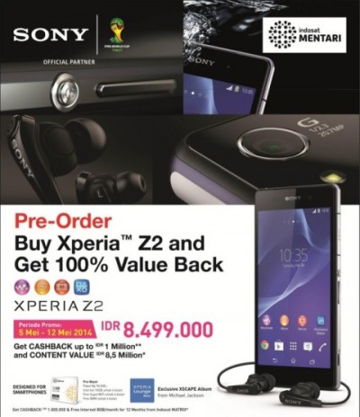 Sony Buka Pre Order Xperia Z2 di Indonesia!