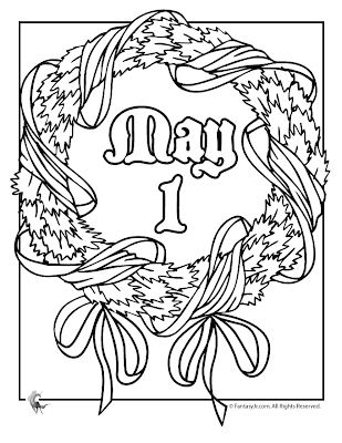  Coloring on May Day Wreath Coloring Gif