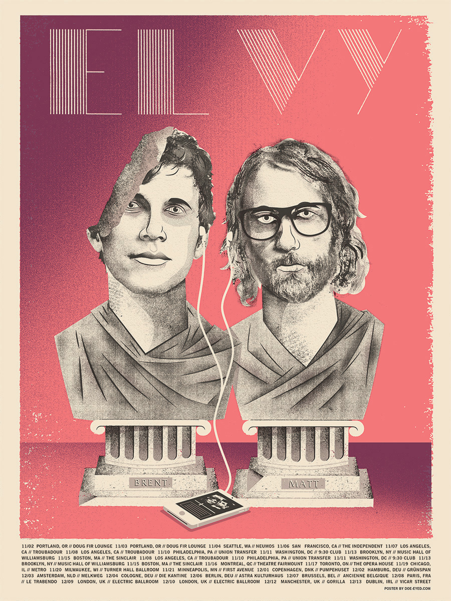 El Vy Poster Tour 2015 By Doe Eyed Omg Posters Music Poster Gig Posters