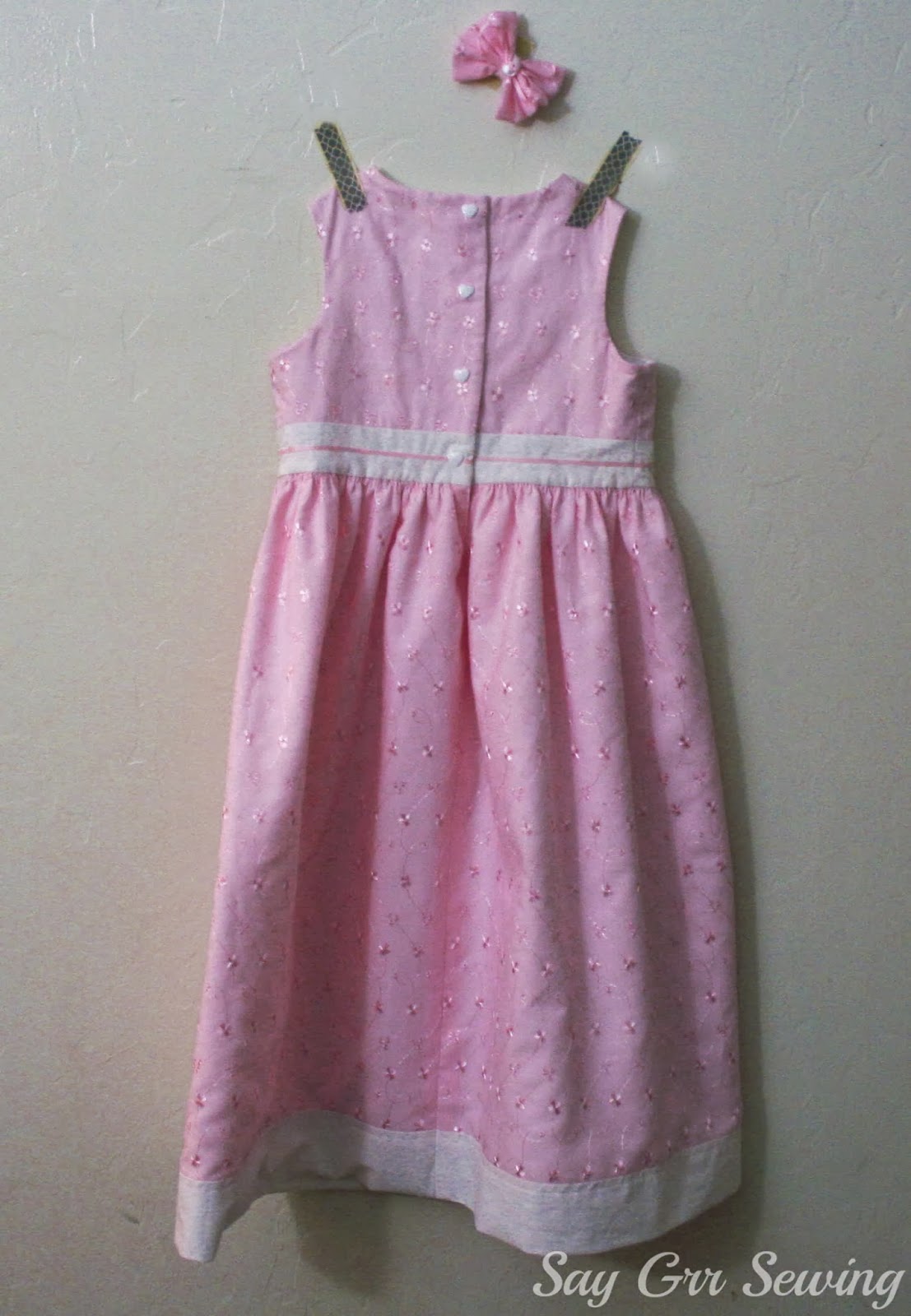 Say Grr Sewing Pink Eyelet Dress And 4th Birthday