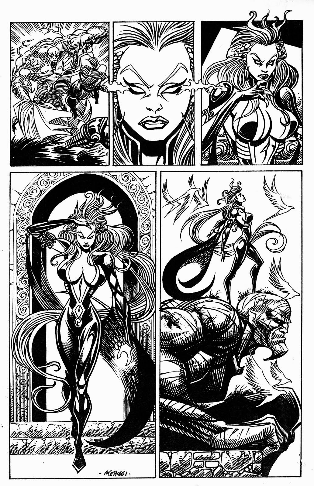 SAMPLE / PENCIL AND INK /MERIGGI