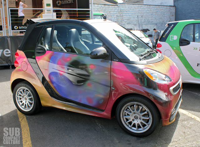Custom wrapped Smart ForTwo Electric drive done by artist, Thomas Hooker.