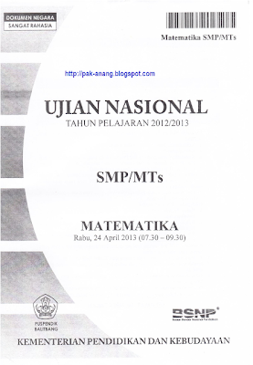 Download Soal UN MATEMATIKA SMP 2013