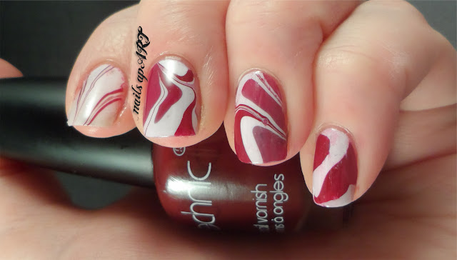 Red and White Water Marble