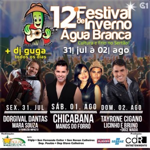 12ª  FESTIVAL DE INVERNO DE ÁGUA BRANCA INICIA NESTA SEXTA - FEIRA(31) 