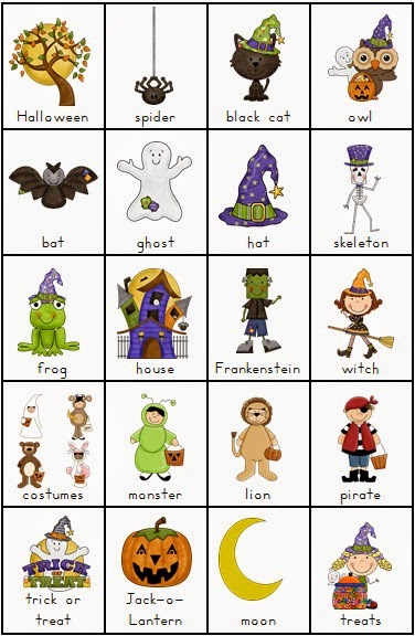FREE Halloween Vocabulary Chart