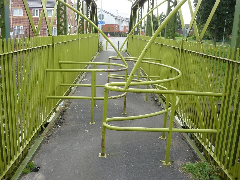 Mad Cycle Lanes of Manchester Salford's Bridge Barrier Design