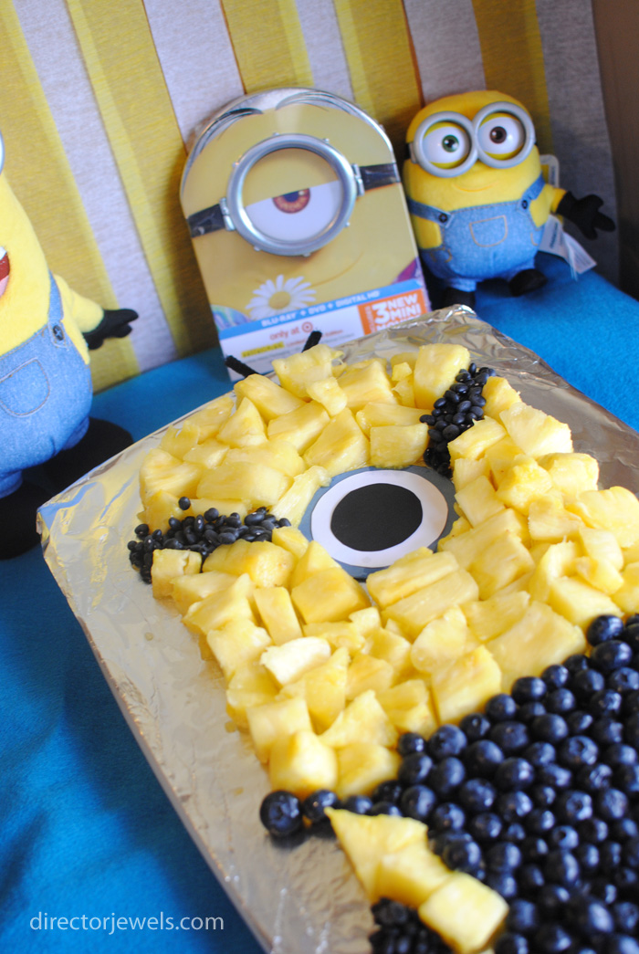 Minions Party Table and Fruit Tray | Minions Despicable Me Party Ideas at directorjewels.com