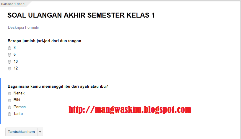 Cara Mudah Membuat Soal Tes atau UJian Online Dengan