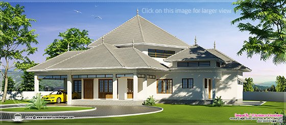 Kerala modern roof house Kerala modern roof house