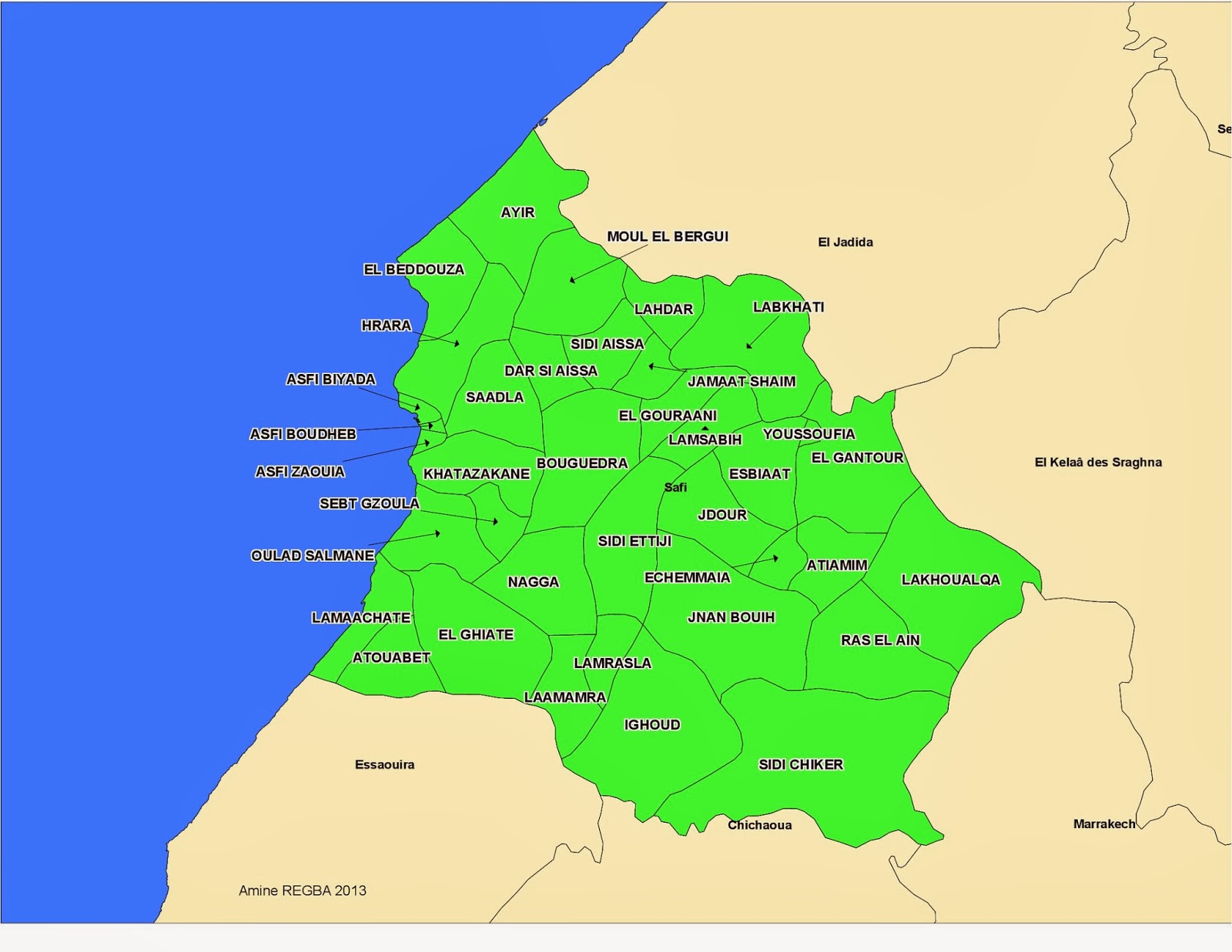 Carte des communes de la province de SAFI Geekkech Just another old