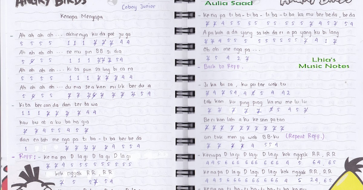 Not Angka Pianika Dan Piano Kenapa Mengapa Cjr Coboy Junior Coboy Junior Cjr