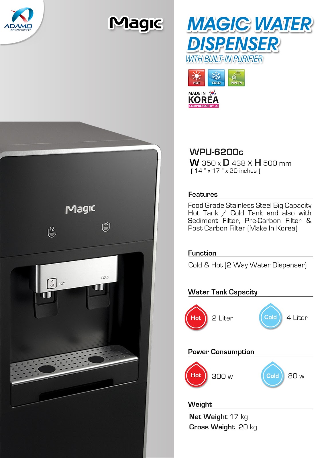 water dispenser black