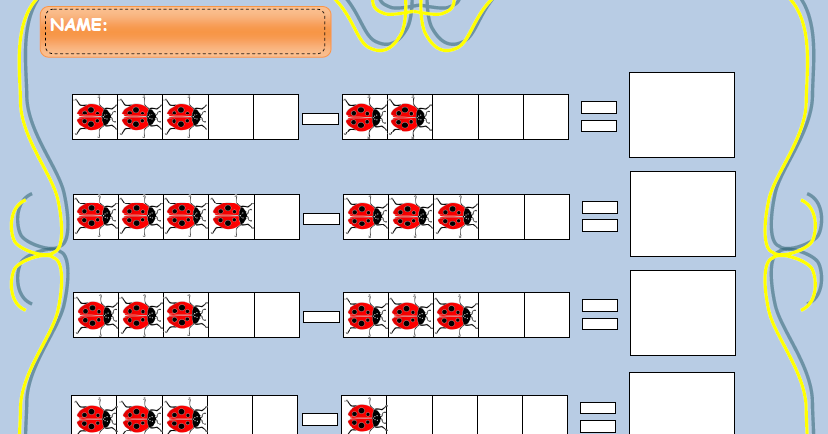 A Place For Kindergarteners: Subtraction from 1 to 5