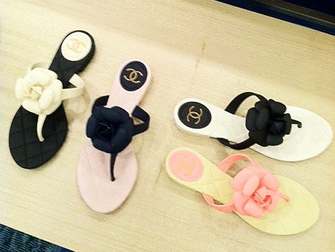 chanel camellia jelly sandals