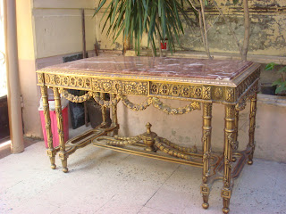 Center Table marble inlaid with gold
