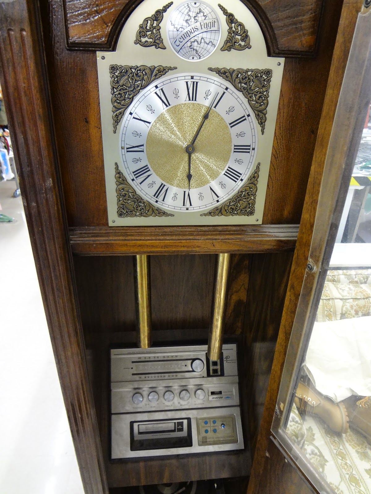 Mark Bellis Grandfather clock 8 track stereo and turntable!
