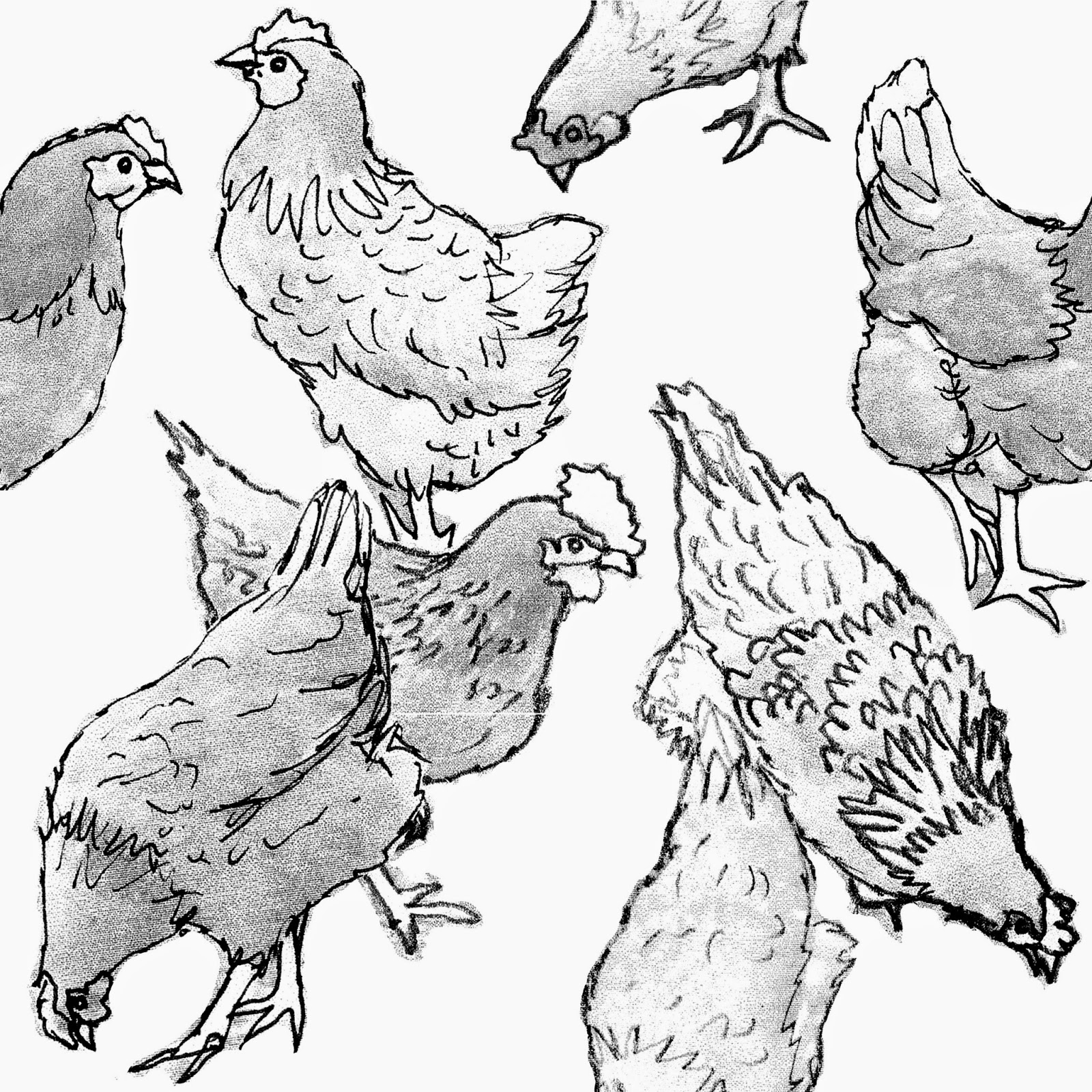 Step 3 - Filling in the rest of the hen design Step 3 - Filling in the rest of the hen design