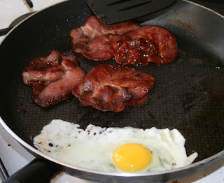 Our own eggs, fried Our own eggs, fried