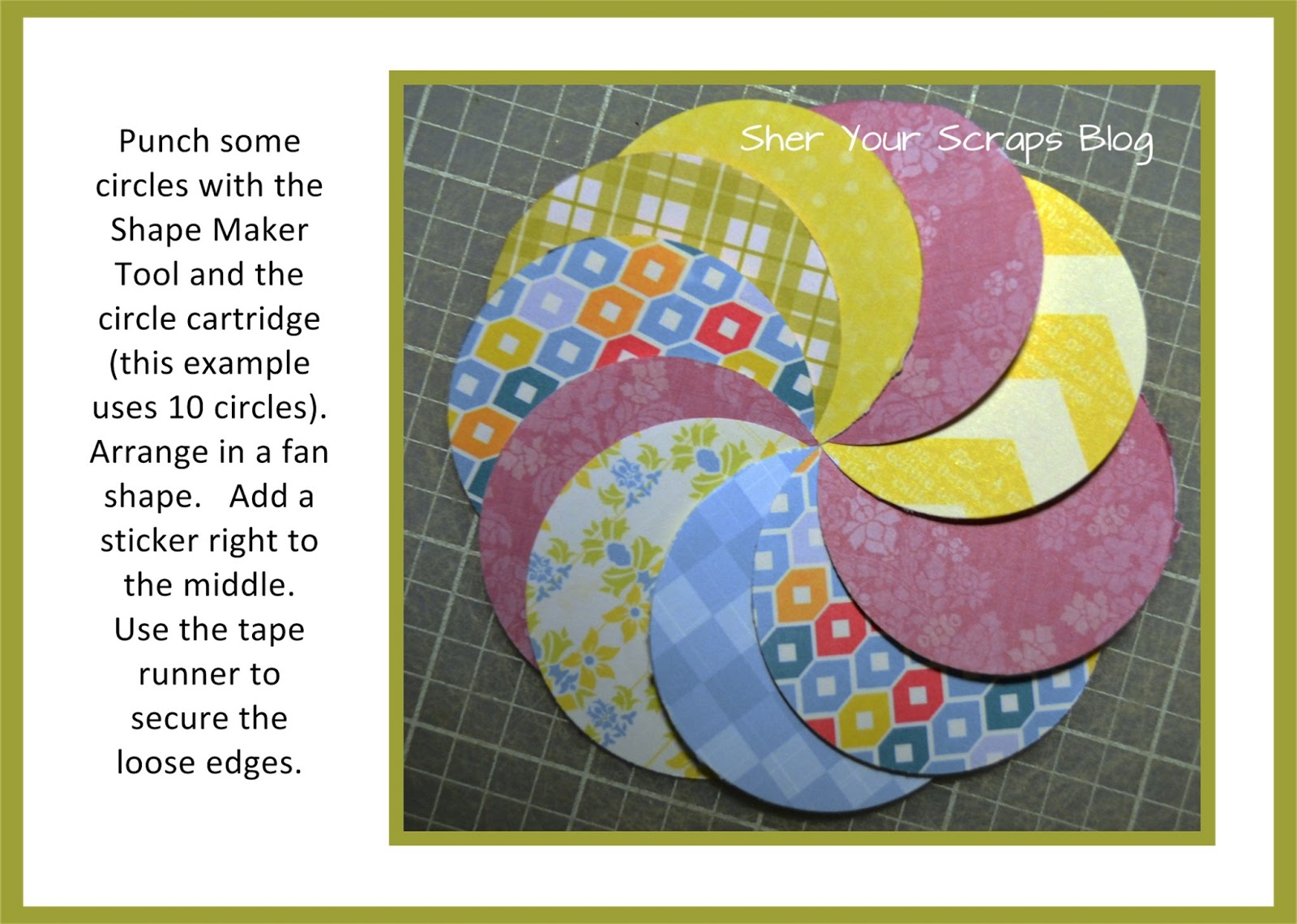 Sher Your Scraps Circle Fans NSD 2013 Tutorial