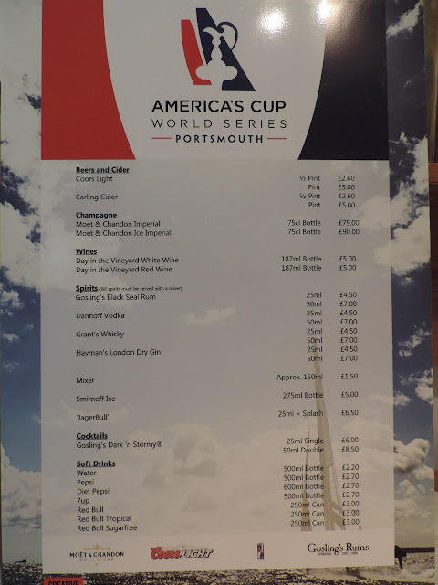bar price list poster americas cup world series portsmouth 2015