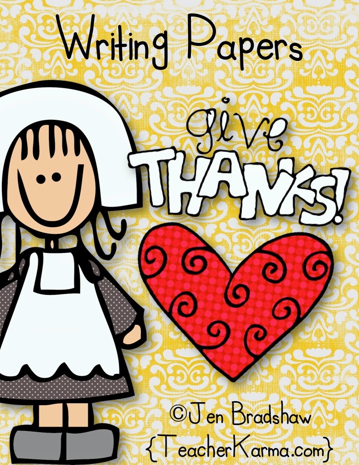 Free Thanksgiving writing papers sure to inspire your students to reflect on what they are grateful for.  TeacherKarma.com