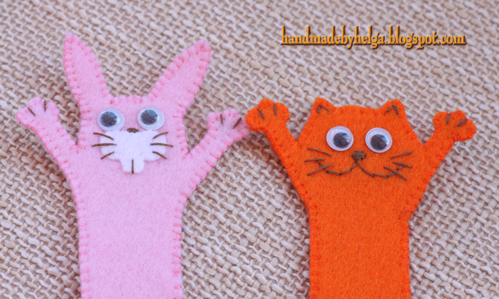 Handmade by Helga Felt bookmarks