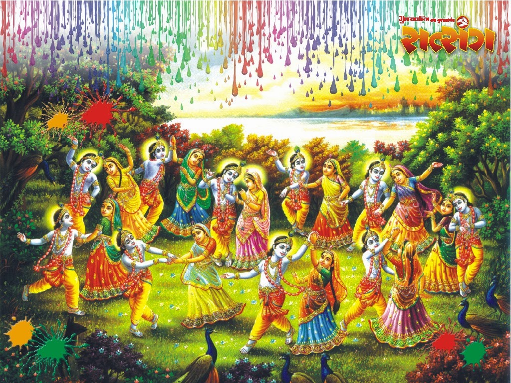 Cute Kanha Ji: Radha And The Gopis Celebrating Holi In Vrindavan
