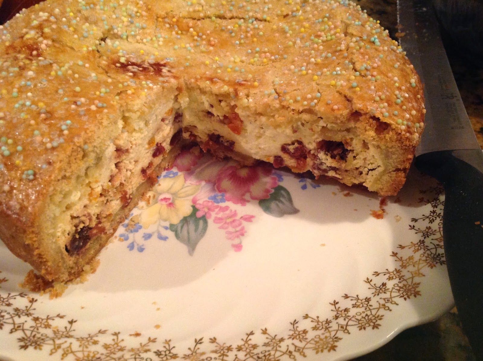 Winged Musings Fresh Ricotta Pie w Cherry Sauce