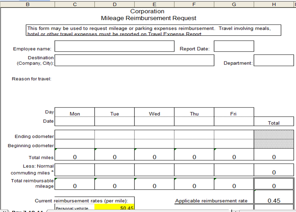 mileage reimbursement for employees who work from home