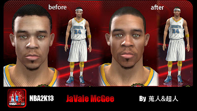 NBA 2K13 JaVale McGee Cyberface NBA2K Patches
