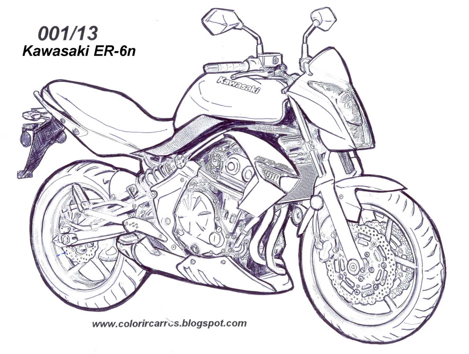 de PROFESSOR ADILSON colorir carros KAWASAKI ER6n