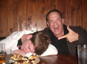 Tom Hanks with drunk kid, funny picture