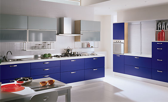 Diseños de cocinas modernas color azul | Ideas para decorar, diseñar y