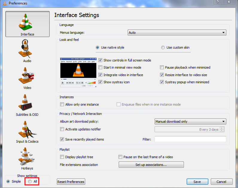 My Apps.. How to enable http interface in VLC Player 2.0.0 (Twoflower)