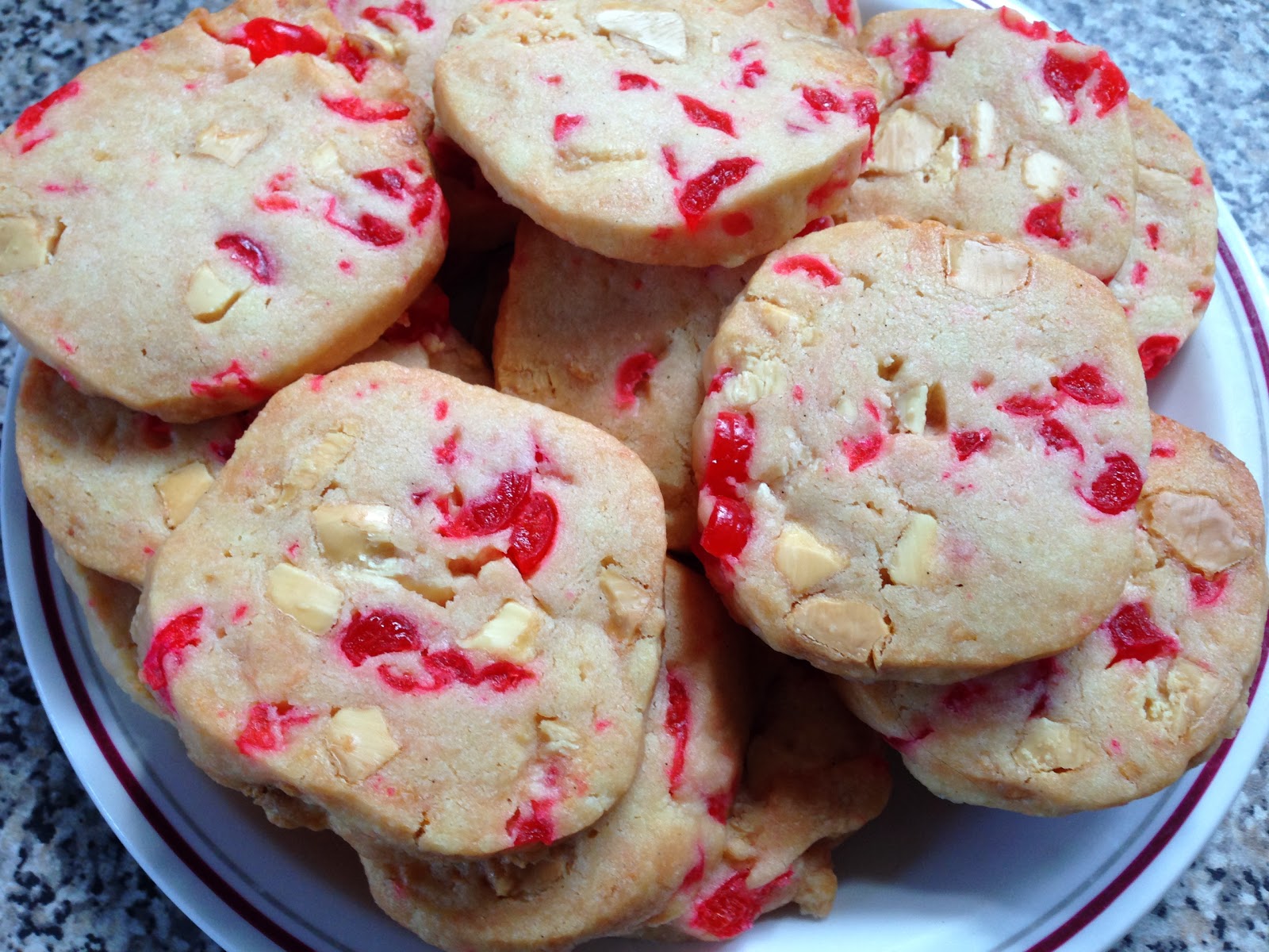 Food for ordinary people White chocolate and maraschino cherry