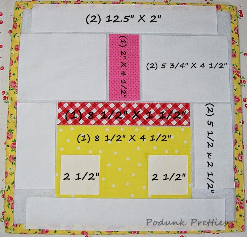 Podunk Pretties Scrappy Spring Basket Quilt Block Tutorial