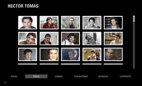 página web oficial del actor HECTOR TOMAS, diseñada por pepeworks