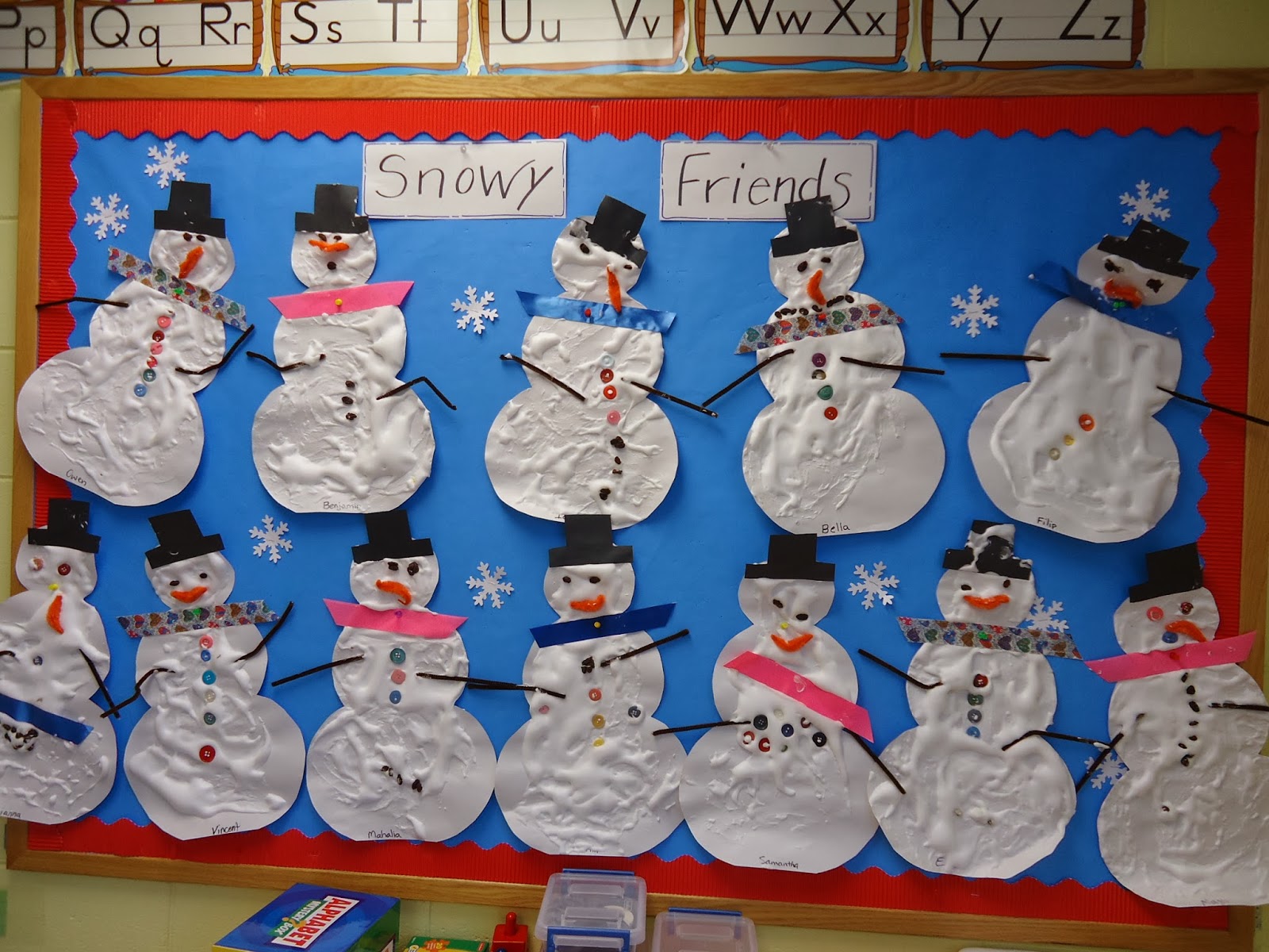 Trinity Preschool Mount Prospect Snowman bulletin board