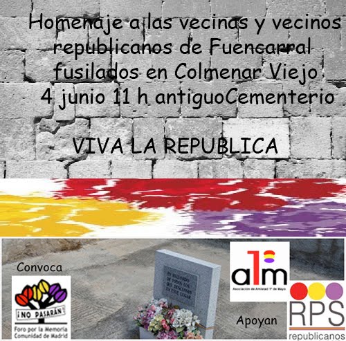 4 de junio Homenaje Fusilados Fosa de Colmenar Viejo