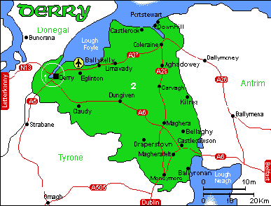Derry On Map Of Ireland Derry County Map Area - Map Of Ireland City Regional Political