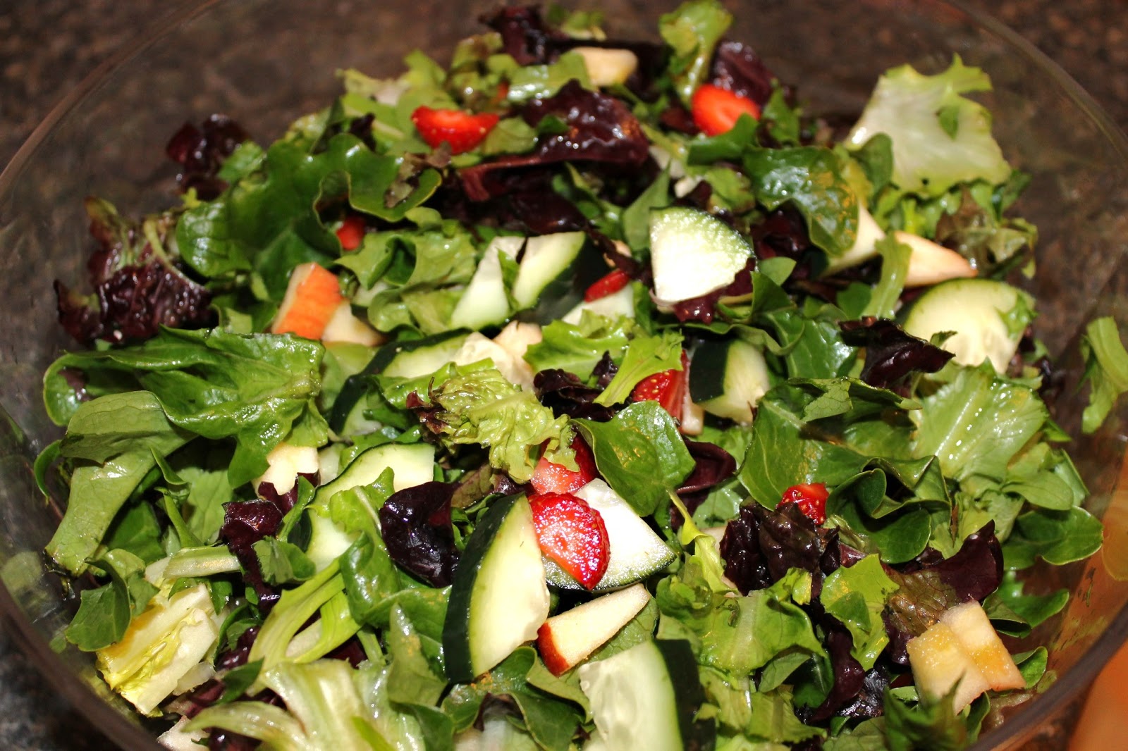 Eat Plants, Feel Good Strawberry Salad with Mixed Greens and Strawberry Lime Vinaigrette