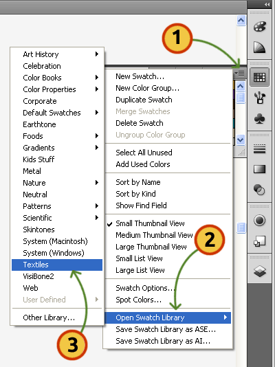 Membuka Swatch Library