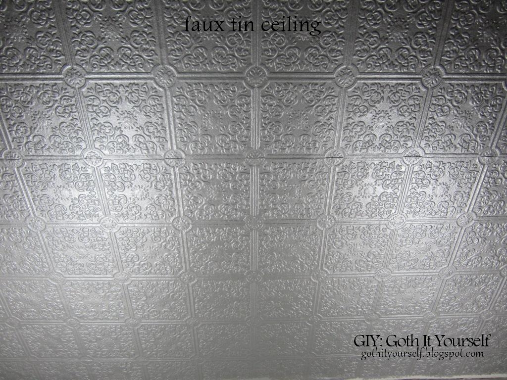 GIY Goth It Yourself Create a Faux Tin Ceiling with Wallpaper