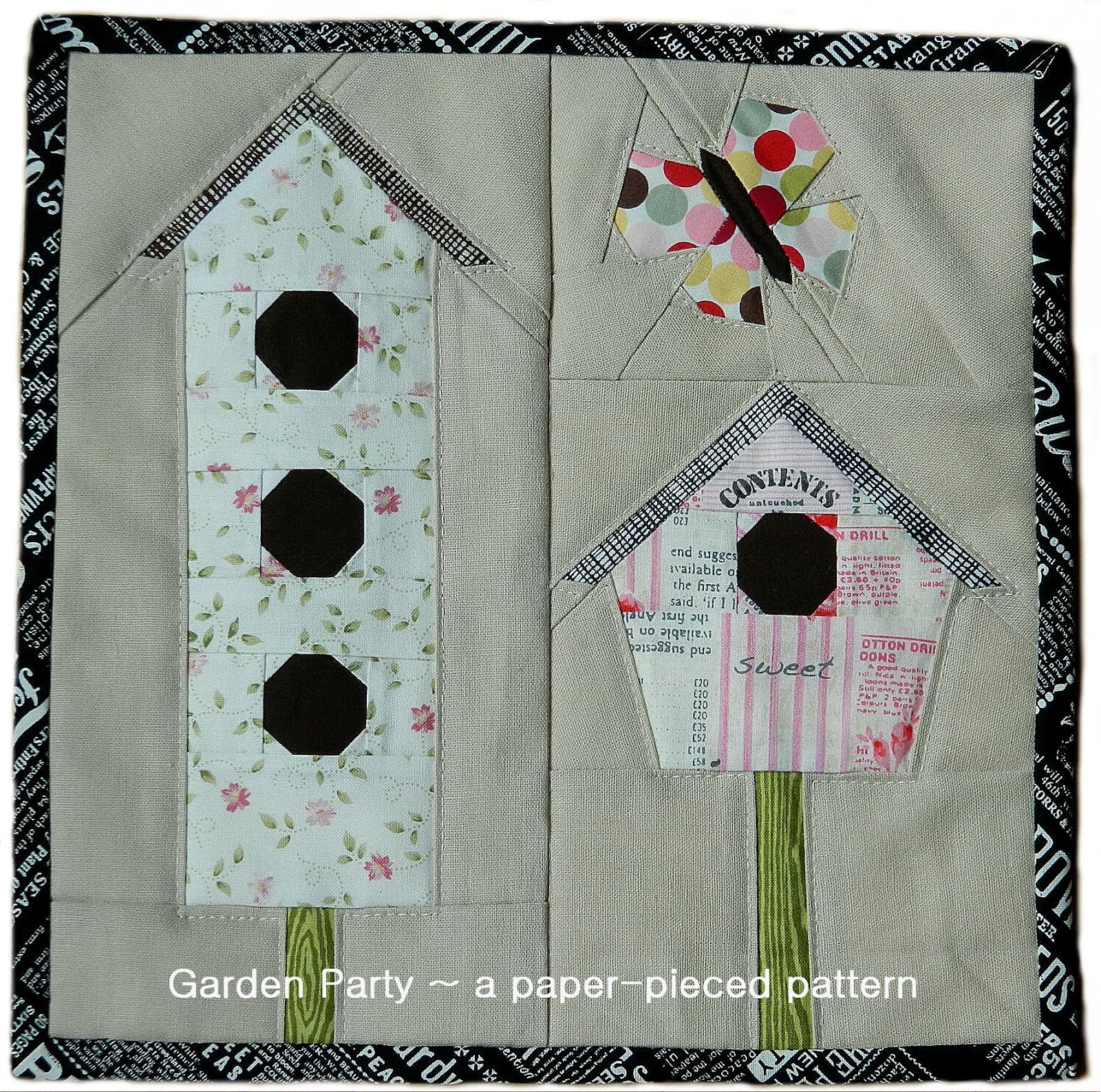 monkey beans garden party free pdf pattern free flower paper piecing patterns