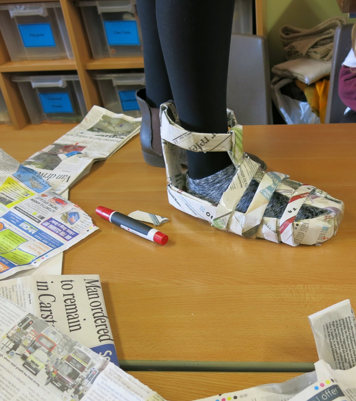 Mrs Crosbie NEWSPAPER SHOES