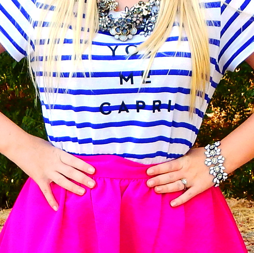 Hot Pink and Navy Blue Outfit